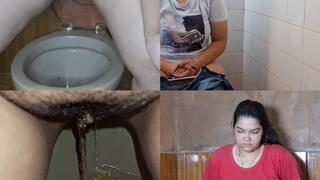 Different Desperation to Pee in a Dirty Toilet