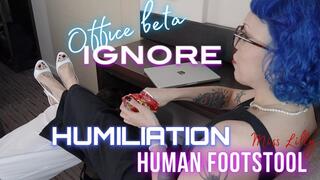 Miss Lilly Turns Office Beta into Human Footstool – Peep Toe Tease & Humiliation