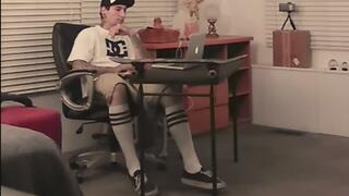 SKATER DUDE JEREMY JACKS OFF AND HUMILIATES NERD