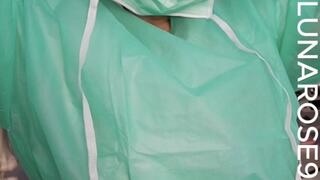 BG PPE NURSE COLLECTING SPERM SAMPLE! Watch Nurse Luna scrub but before her patient arrives and then collect a sperm sample from PatientX Wearing: XS Safe Grip Micrioflex Gloves, White Figs scrubs, Green Isolations gown, Green Bouffant, Green Surgic