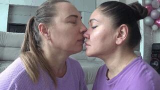 Nose rubbing and put finger and tongue in nostrils nf