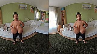 VR180 3D - The Tight White Blouse Strip with Alice (Clip No 2896 - Full HD mp4 version)