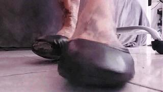 Black Ballet Flats Shoe Play Giantess unaware pov avi