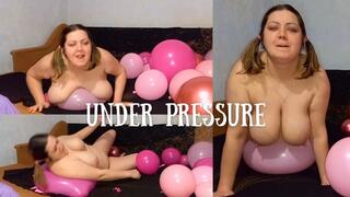 Busty Natalie crushes large balloons MOV
