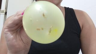 Decorating my little balloon with snot