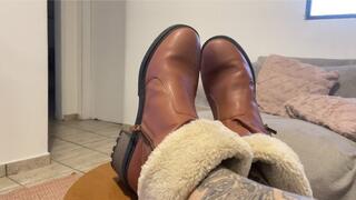 taking off the smelly boots