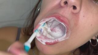 Uvula Fetish POV | Intense Tooth Brushing in Close-Up
