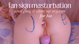 fan sign masturbation for Joe