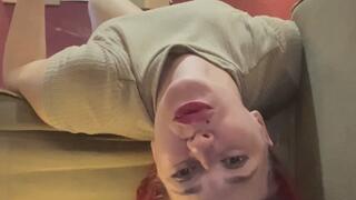 Smoking Marlboro red upside down