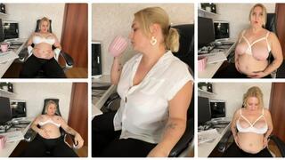 Hiccups in a chubby and busty secretary WMV