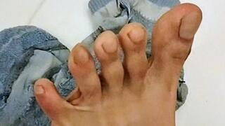 Sweaty Work Sock Drop – Sole Tease & Sock Crushing POV