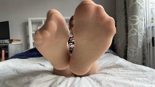 Teasing in thin socks!