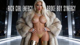 RICH GIRL ENERGY. BROKE BOY SYNERGY.