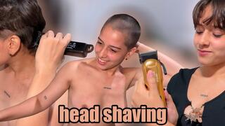 Shaves her head naked - subtitled 720p