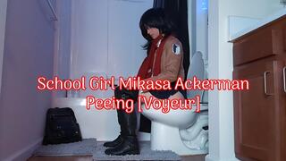 School Girl Mikasa Ackerman in Pantyhose Peeing [Voyeur] Sage Eldritch