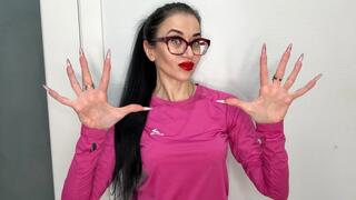 Finger snapping and sucking, Long RED nails, sharp claws