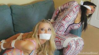 Bambi & Hannah in: Nabbed, Roped & Gagged with Glitterball Agent Claydon's Socks!