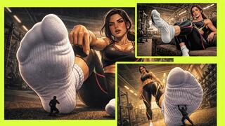 Giantess Gym Crush My Personal Trainer Stomps Lazy Losers in Sweaty White Socks (AI Animation Compilation)