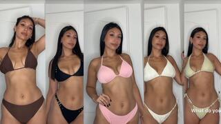 Trying on all my new bikinis
