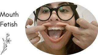 Inspecting my teeth with food