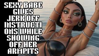 Sexy fashion model babe gives JOI Jerk off instructions to goon to her sexy armpits and body