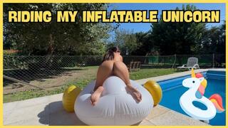 Riding my inflatable unicorn