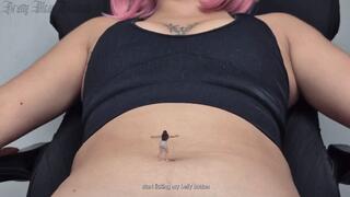Sexy Giantess Belly button domination for her friend and shrink her to dust