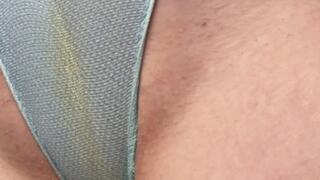 messy blue pantie tease