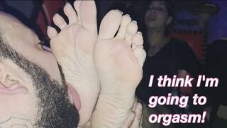 Creator gets incredibly turned on by having her feet adored in public at the party - PUBLIC FOOT WORSHIP - FOOT FETISH - TOE SUCKING - SOLES LICKING - PUBLIC PARTY