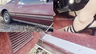 I blew the exhaust pipe off of the tbird. Double FEETure. Buick AND tbird