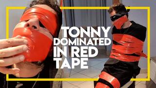 Tonny Tape dominated by an intruder (1080p) Gay Bondage - Gay Domination - Tape Bondage - Handgag - Suit and tie - Bandana - BDSM