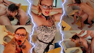 DIRTY BATHROOM DISRESPECT: Lover face-fucks me on the toilet & destroys my pussy!