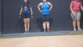 “Sweaty Workout With My Girls – Tight Bodies in Action!”