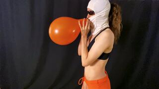 First Time Blowing Balloon To Pop