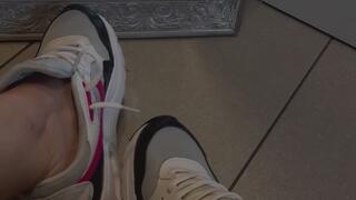 Sweaty gym workout finish and Nikes