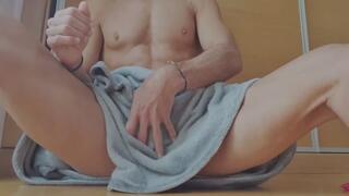 Sexy Fit Guy Loud Moaning Big Cumshot Splash Shaking Intimate Orgasm Moment