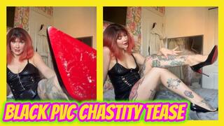 Black PVC Chastity Tease