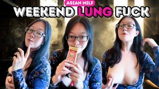 Smoking Asian MILF Weekend Lung Fucking: Coffee, Clove Cigarettes and Bare Tits