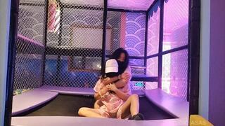 Two girls at bathing beach mixed martial arts, wrestling, and Brazilian Jiu-Jitsu match, famale fighting #FF003