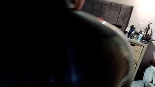 Red Rubber Bed Bondage and Restrained Orgasms