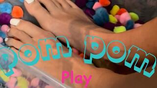 Pom Pom Play: Feet Dancing with Fluff (Sensory Overload)