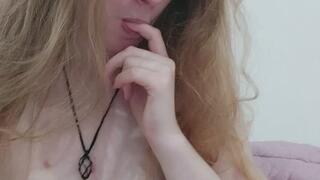 missclare Cute Blonde with Huge Natural Boobs Teasing Top Off