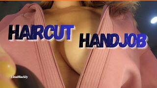 Lina Blackly's Tits-Out Handjob While She Shaves You Bald