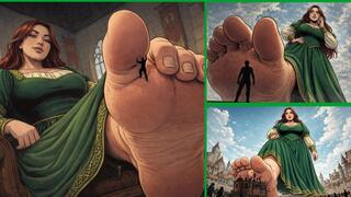 Curvy Medieval Redhead Giantess Noblewoman - Bare Feet POV Crush & Worship AI Collection