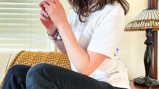 Wait! Are You Jealous?! - OneBlueIris POV Straddling & Riding on the Couch - Dildo