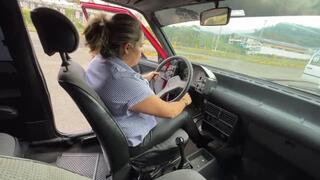 Mrs. Barbara will test drive the Fiat 1 for the first time.