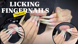 Licking And Sucking On Naturally Long Fingernails, 7cm Long | LINH'S LONG NAIL | CRAZY ABOUT LONG AND NATURAL NAILS