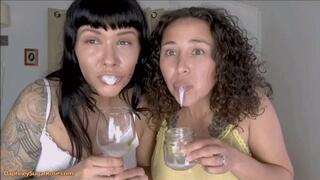 Daphney & Violet Spit Contest for You -mp4