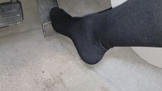 Evalynn flooring and driving in nylons