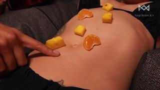 Roommate’s Sweet Craving – Fruit Served on My Abs